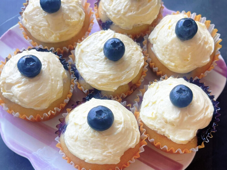 Blauwe bessen cupcakes